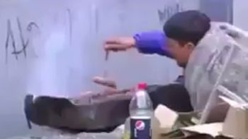 insolito: cuida el asado en medio de una protesta con incidentes insolito: cuida el asado en medio de una protesta con incidentes