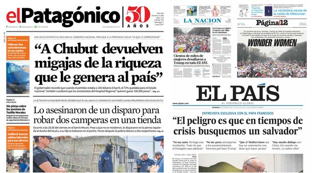 Tapas de diarios del 22 de enero de 2017