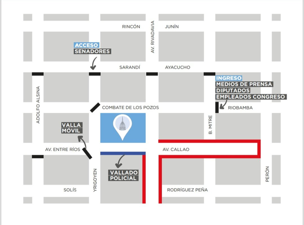 Cortes de tránsito en el Congreso Cortes de tránsito en el Congreso