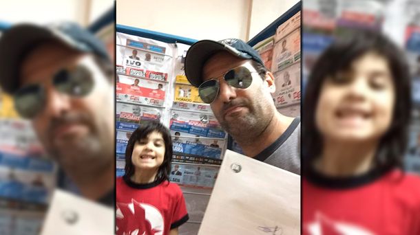 Igual que Tinelli: Listorti también fue a votar con su hijo