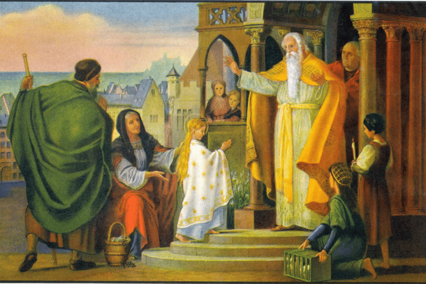 El origen de la festividad fue la dedicación de la iglesia de Santa María la Nueva de Jerusalén