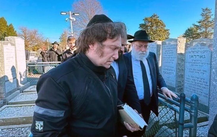 Milei está en Nueva York para agradecer su triunfo electoral ante la tumba de Rebe Lubavitch