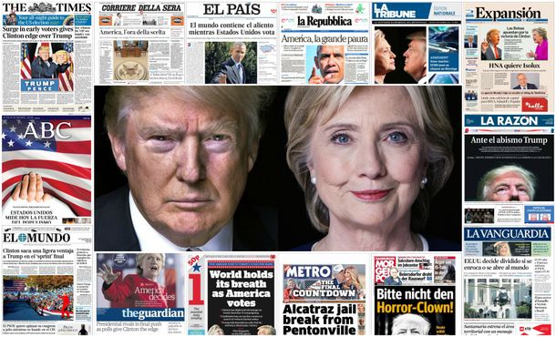 Donald Trump y Hillary Clinton están en las principales portadas de Europa