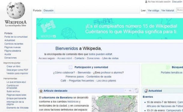 Wikipedia celebra 15 años de trayectoria