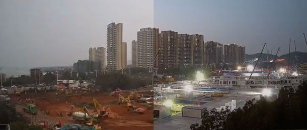 Impresionante timelapse: la construcción del hospital chino para combatir el coronavirus en un minuto