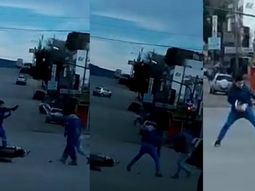 Le intentaron robar la moto y se defendió con el casco&nbsp;