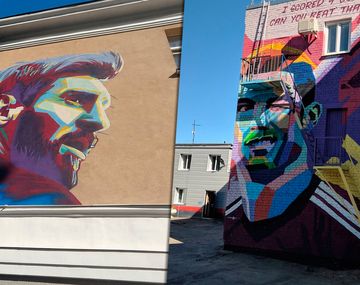 La guerra de los murales: Messi vs. Cristiano Ronaldo