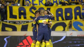 El festejo de los jugadores de Boca El festejo de los jugadores de Boca