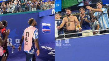Hinchas argentinos aplaudieron a los jugadores de Cabo Verde. Hinchas argentinos aplaudieron a los jugadores de Cabo Verde.