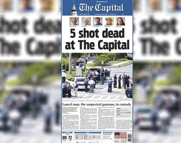 La tapa del Capital Gazette tras el tiroteo