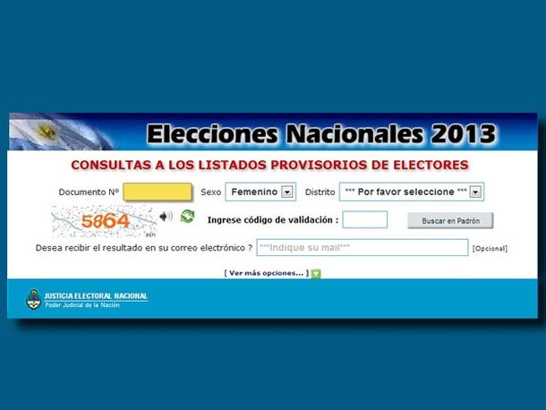 Se cayó la web del padrón electoral