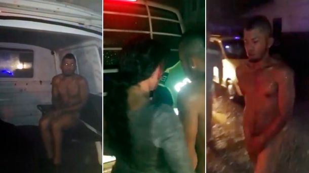 Vecinos obligarona a caminar desnudo a un ladrón en Colombia