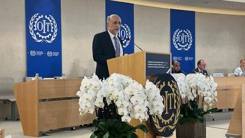 El ministro de Trabajo, Pablo Mieres, en la conferencia anual de la Organización Internacional del Trabajo. El ministro de Trabajo, Pablo Mieres, en la conferencia anual de la Organización Internacional del Trabajo.