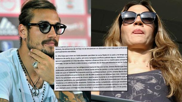 Daniel Osvaldo respondió con un fuerte comunicado a los reclamos de Jimena Barón