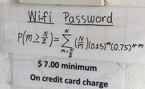 Un restaurante sólo da la clave de Wi-Fi si los clientes resuelven una ecuación.