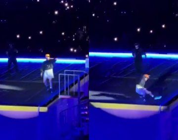 La peligrosa caída que sufrió Bad Bunny en pleno show: quedó al borde de un precipicio