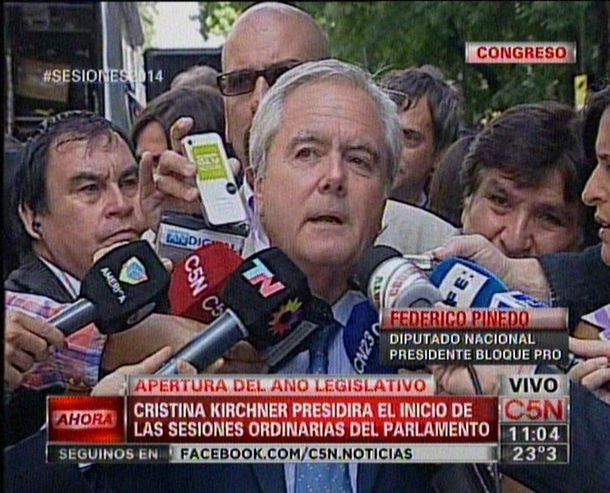 Pinedo: Espero que Cristina hable del narcotráfico