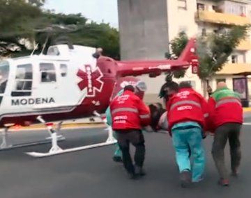 VIDEO: Lo atropelló un colectivo y lo trasladaron en helicóptero