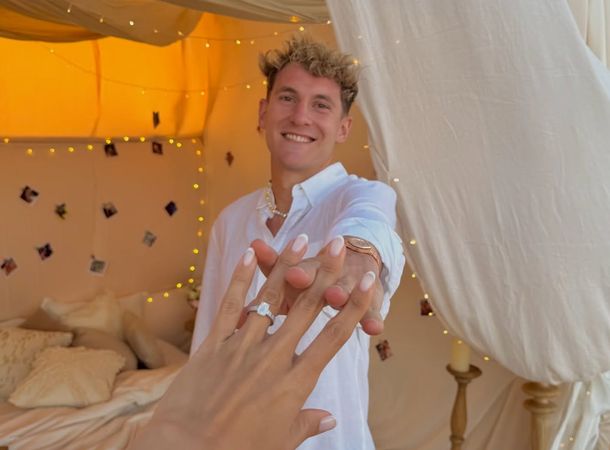 Facundo Colidio jugará en el equipo de los casados: así anunció su compromiso con su novia