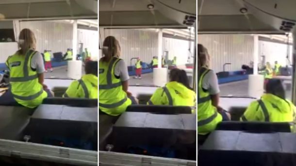 Mirá cómo los empleados de un aeropuerto maltratan las valijas