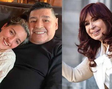 Jana y Diego Maradona / Cristina Kirchner