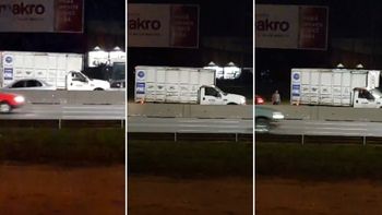 El camión a contramano en la General Paz El camión a contramano en la General Paz