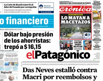 Tapas de diarios del 6 de diciembre de 2016