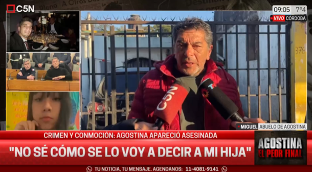 La palabra del abuelo de Agostina Vega: No vamos a parar hasta que estén todos presos