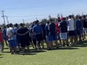 Filtran el video del apriete de la barra de Godoy Cruz al plantel: No queremos cagones acá