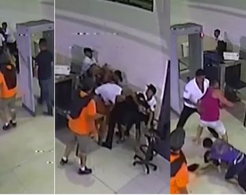 Brutal pelea entre turistas y la PSA en Ezeiza