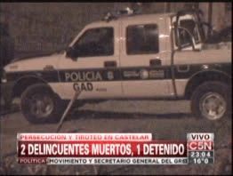 Dos delincuentes muertos en una persecución en Castelar