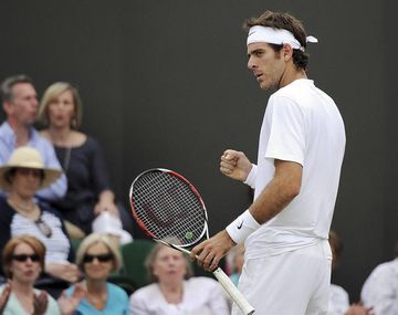 Juan Martín Del Potro ganó en su debut en el césped de Inglaterra