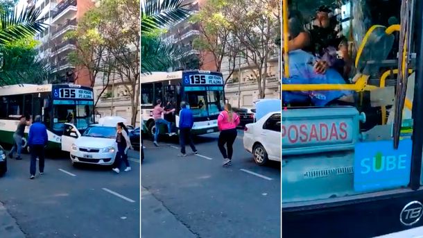 Relatos Salvajes en Caballito: un hombre atacó a un colectivero con una llave francesa 