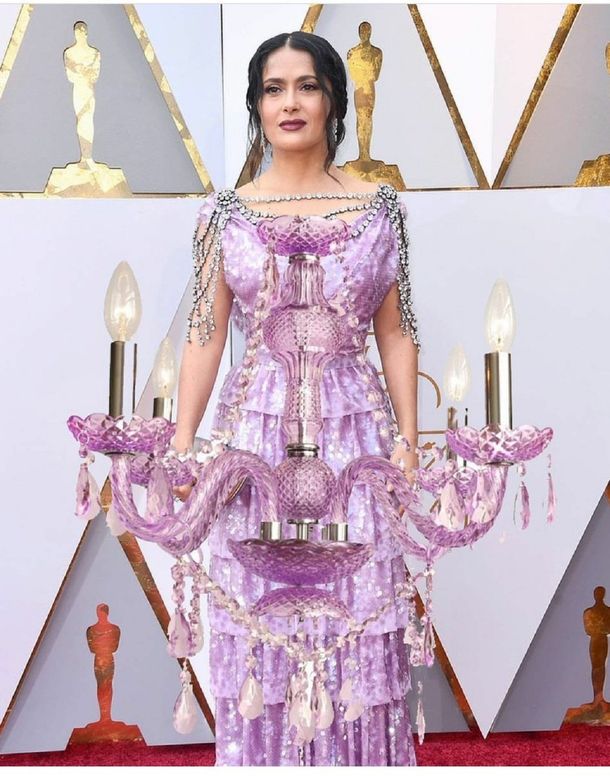 Salma Hayek y su polémico vestido
