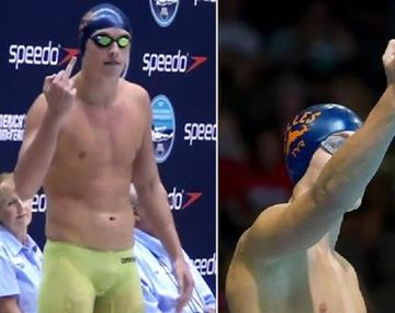 Un nadador canadiense le hace Fuck you a su padre cada vez que compite