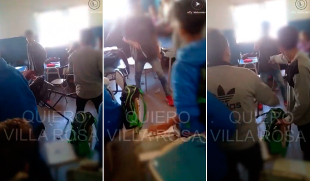 Brutal pelea en un colegio de Pilar: un chico entró con un cuchillo al aula