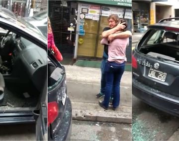 Le rompieron el auto en una manifestación