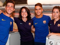 Los jugadores viajaron en primera, el equipo femenino en turista