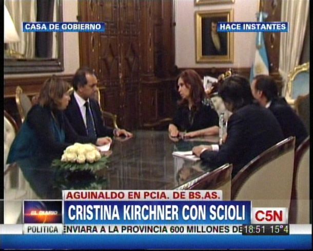 Cristina recibe a Scioli y hará anuncios sobre minería