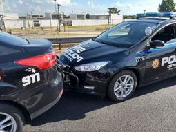 Choque en cadena de patrulleros inteligentes - Crédito:&nbsp;@JoseljuarezJOSE