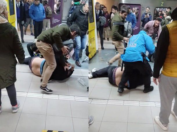 Pasajeros detuvieron a un punga en la estación Plaza Italia de la línea D