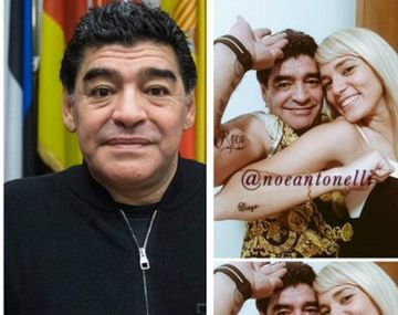 Maradona y Rocío Oliva mostraron el tatuaje que los une