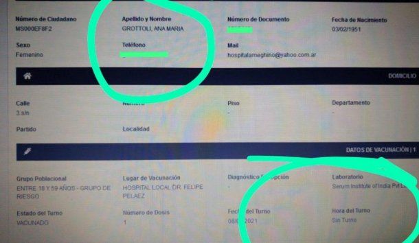 Informe del sistema de turnos de la Provincia. Foto: Info Cielo