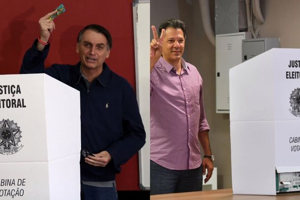 Bolsonaro y Haddad inauguran con su voto las elecciones presidenciales.