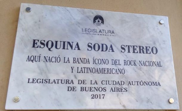 Nueva placa de Soda Stereo en Ciudad de Buenos Aires - Crédito: @LegisCABA