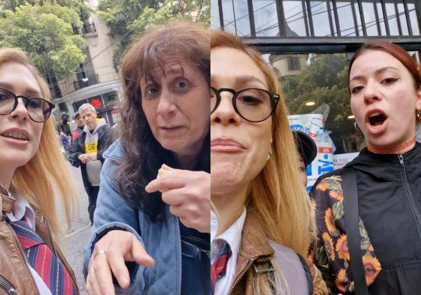 Lilia Lemoine se cruzó con manifestantes en la Marcha Federal Universitaria.