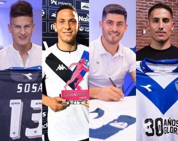 Los jugadores de Vélez denunciados: Sebastián Sosa, Abiel Osorio, José Florentín y Braian Cufré