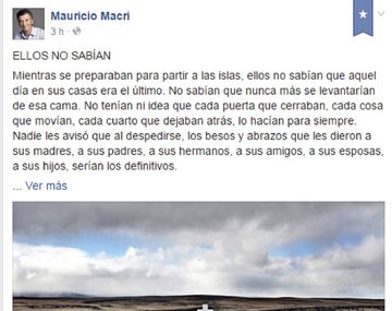 Macri homenajeó a los combatientes: Nadie les avisó al despedirse