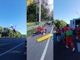 espectacular rescate en helicoptero de un joven motociclista en la avenida general tras un choque espectacular rescate en helicoptero de un joven motociclista en la avenida general tras un choque