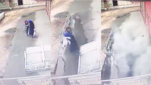 Iban caminando y se les derrumbó el suelo